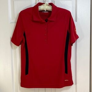 ONTOUR WEBTech Red Polo Shirt with Black Accents, M